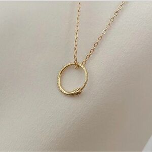 Gold ouroboros Snake Necklace
